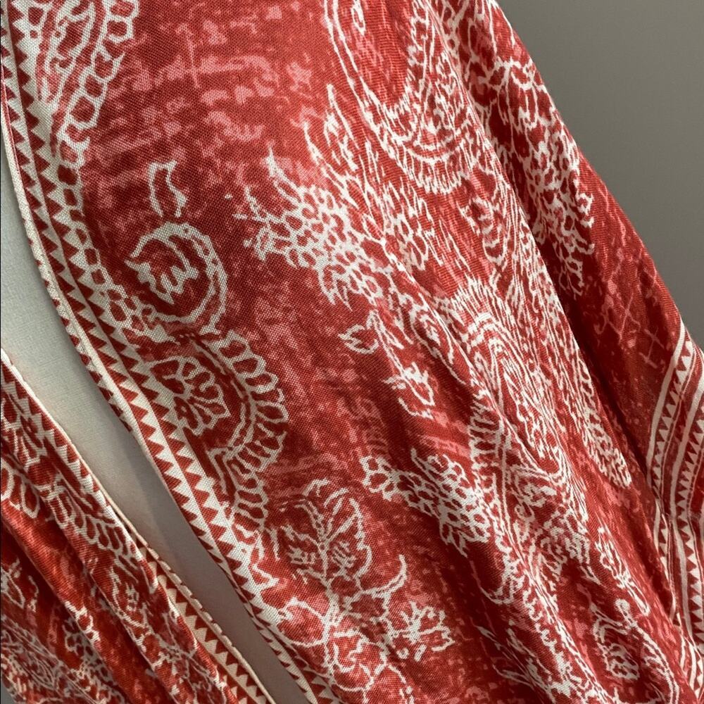 MELROSE & MARKET Burnt Orange White Paisley Kimono Womens Sz Medium New - Picture 4 of 7